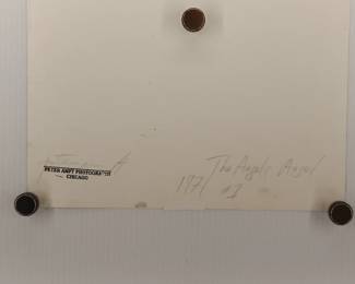 Back of "The Angelic Angel" 1971 signed Peter Amft black + white silver gelatin photograph, Peter Amft Photography Chicago, Numbered edition 1/100