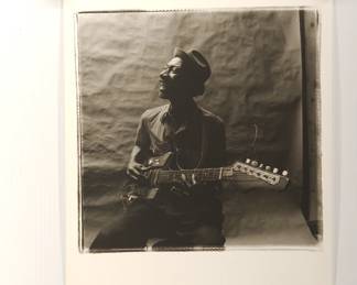 "Hound Dog" Taylor #2, 1972, signed Peter Amft black + white silver gelatin photograph, Peter Amft Photography Chicago, Numbered edition 2/100