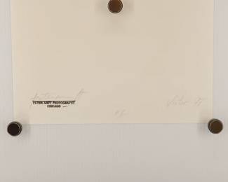 Back of Victor 78, signed Peter Amft black + white silver gelatin photograph, Peter Amft Photography Chicago, Numbered edition 1/100