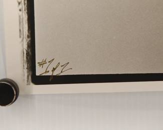 Edition detail of Hand of "Hound Dog" Taylor #1 (six fingered guitarist), signed Peter Amft black + white silver gelatin photograph, Peter Amft Photography Chicago, Numbered edition 1/1