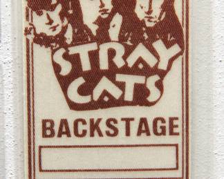 Stray Cats, backstage pass, detail of collection of 1980s/1990s backstage concert passes