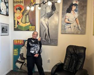 Mark Thomas, owner of The Alley and these items, shows off his treasures