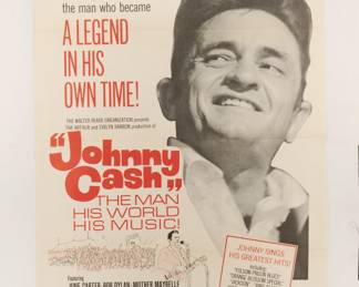 Johnny Cash, vintage B-Movie stamped and numbered poster 69/347