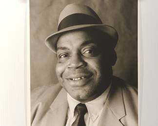 Signed Peter Amft black + white silver gelatin photograph, "Willie Dixon", Peter Amft Photography Chicago, Numbered edition #1