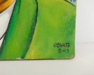 Signature detail of original art/painting, signed U Art, 8 '03 at the bottom right