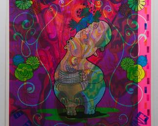 Overprint of "...Splendid Thing" , copyright 1969 by Celestial Arts, CA46 and "I am Beautiful" copyright 1971 by Celestial Arts, CA98, part of "The Overprints" made in the late 1960's/early 1970s by Joe McHugh, Nick Nickolds, and Sätty, screen-printed blacklight posters