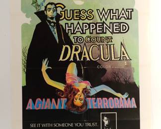 Guess What Happened to Count Dracula, vintage B-Movie stamped and numbered poster 70/173