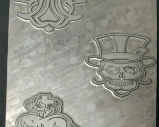 A different set of aluminum plates used as models when The Alley made statuary products for many major rocks groups