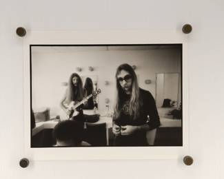 Skunk + Patrick backstage, Doobie Brothers Tour, signed Marc Hauser black + white silver gelatin photograph