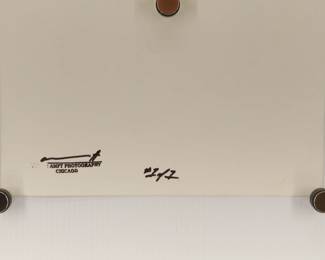 Back of Untitled aristocratic pirate, signed Peter Amft black + white silver gelatin photograph, Peter Amft Photography Chicago, Numbered edition 1/1