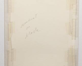 Back of Robert Amft print of Dürer's "Self Portrait" smoking a cigar