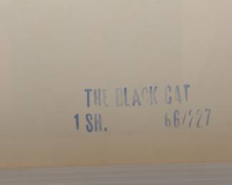Back of The Black Cat, vintage B-Movie stamped and numbered poster 66/227