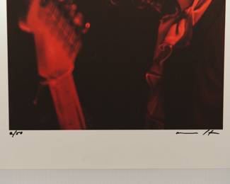 Detail of Untitled red guitarist onstage, signed Peter Amft c-print photograph, Peter Amft Photography Chicago, Numbered edition 2/50