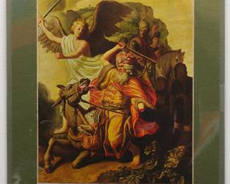 Robert Amft print "Balaam's Ass", c.1979, a satire of Rembrandt's "Balaam and the Donkey" at Museé Cognacq-Jay, Paris, signed RA '79 at top right