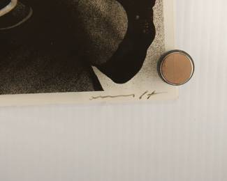 Signature detail of Roy Buchanan, signed Peter Amft 8x10 black and white transparency/slide, numbered edition 1/1