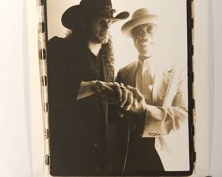 Eric Sardinas and Hubert Sumlin, signed Peter Amft black + white silver gelatin photograph, Peter Amft Photography Chicago