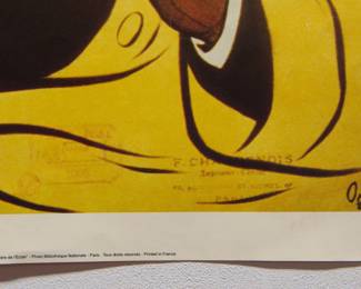 Another detail at bottom right of"Bière de l'Eclair" screen print poster, Ref. A646 édité par CARTEXPO, , signature reads Opé