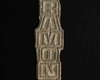 Ramones detail of metal plates used as models when The Alley made statuary products for many major rocks groups, including AC/DC, The Ramones, The Rolling Stones, Pantera, Garbage, and Dead Kennedys