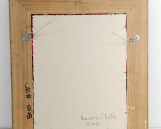 Signature on back of original art, "The Universe is Not Obliged to Make Sense to Us" by Laura Slota, 2017