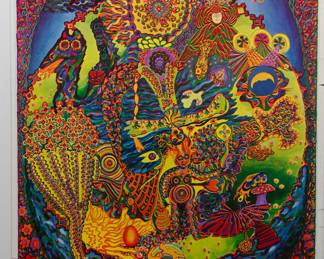 Another copy of "Pipe Dreams" by East Totem West, part of "The Overprints" made in the late 1960s/early 1970s by Joe McHugh, Nick Nickolds, and Sätty, screen-printed blacklight posters