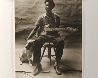 "Hound Dog" Taylor #1, 1972, signed Peter Amft black + white silver gelatin photograph, Peter Amft Photography Chicago, Numbered edition 9/100