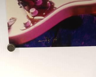 Signature detail of Buddy Guy, Signed Peter Amft c-print photograph