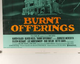 Detail of Burnt Offerings, vintage B-Movie stamped and numbered poster 76/179