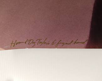 Title detail of Hound Dog Taylor's G-frog and Hand, Signed Peter Amft color photograph, printed in 1996