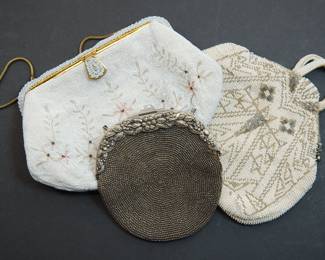 Group of three vintage beaded purses/handbags