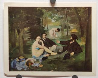 Robert Amft print of Édouard Manet's "The Luncheon on the Grass", wearing a bikini