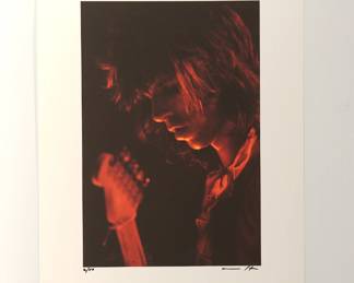 Untitled red guitarist onstage, signed Peter Amft c-print photograph, Peter Amft Photography Chicago, Numbered edition 2/50