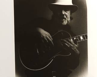 Roy Buchanan 1980, Signed Peter Amft black + white silver gelatin photograph, Peter Amft Photography Chicago, printed in 1996