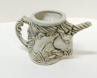 Another view of the Jim Rumph 1980 Pottery Mind Circus Unicorn Pitcher Rare Signed
