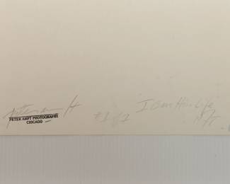 Back of "I Gave Him Life", 1977, Signed Peter Amft black + white silver gelatin photograph, Peter Amft Photography Chicago, Numbered edition 1/7
