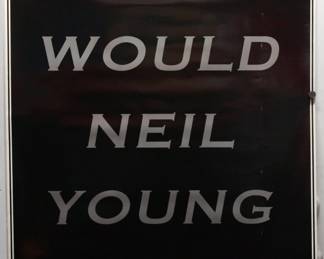 "What would Neil Young do?" promotional poster by Jeremy Deller, c. 2006