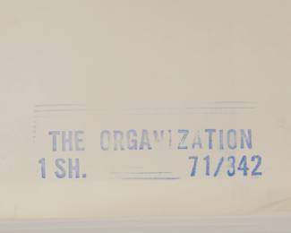 Back of The Organization, vintage B-Movie stamped and numbered poster 71/342