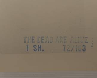 Back of The Dead Are Alive, vintage B-Movie stamped and numbered poster 72/163