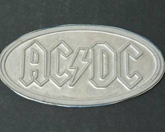 Detail of cast in aluminum AC/DC Logo