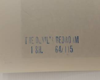 Back of The Devil's Bedroom, vintage B-Movie stamped and numbered poster 64/115