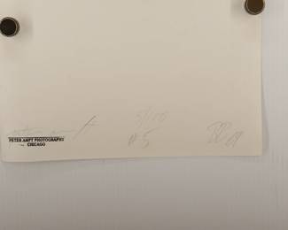 Back of signed Peter Amft black + white silver gelatin photograph, "BB King '69" Peter Amft Photography Chicago, Numbered edition 5/100