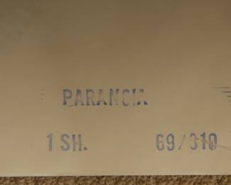 Back of Paranoia, vintage B-Movie stamped and numbered poster 69/310