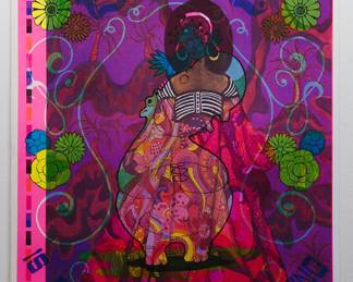 Overprint of "...Splendid Thing", copyright 1969 by Celestial Arts, CA46 and "I am Beautiful" copyright 1971 by Celestial Arts, CA98, part of "The Overprints" made in the late 1960's/early 1970s by Joe McHugh, Nick Nickolds, and Sätty, screen-printed blacklight posters