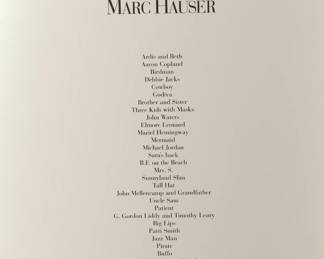 List of Contents, Marc Hauser Photography, 30 Photographs Box Collection, 1993, limited edition 23/100, each silver gelatin black + white photograph is embossed