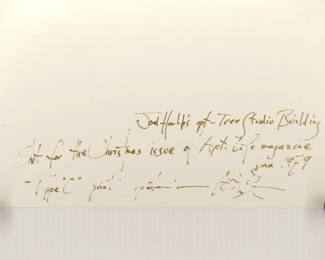 Back of "Joel's apt - Tree Studio Building, Shot for the Christmas issue of Apt. Life magazine" c. 1979, signed Peter Amft c-print photograph, Peter Amft Photography Chicago