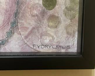Signature detail of Fydryck 2008 painting, original artwork