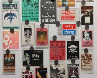 Collection of 1980s/1990s backstage concert passes