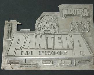 Pantera aluminum plates used as models when The Alley made statuary products for many major rocks groups