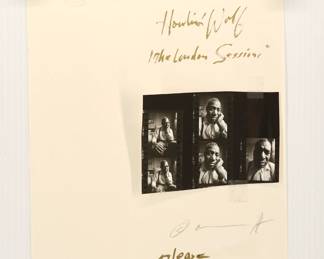 Howin' Wolf, The London Sessions signed contact sheet, on Peter Amft Photography Chicago letterhead