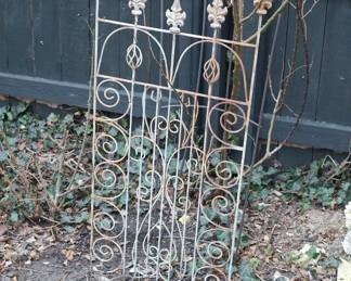 White cast iron garden fence