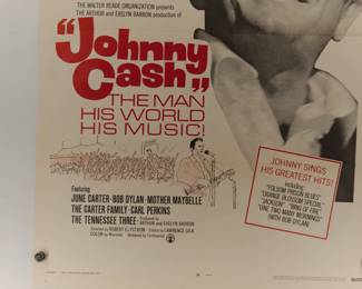 Detail of Johnny Cash, vintage B-Movie stamped and numbered poster 69/347